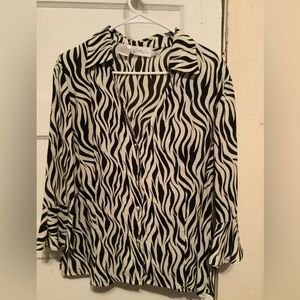 Black and White Blouse